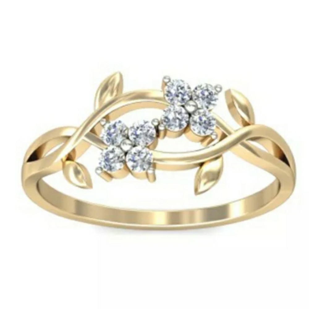 New Yellow Gold Leaf Ring